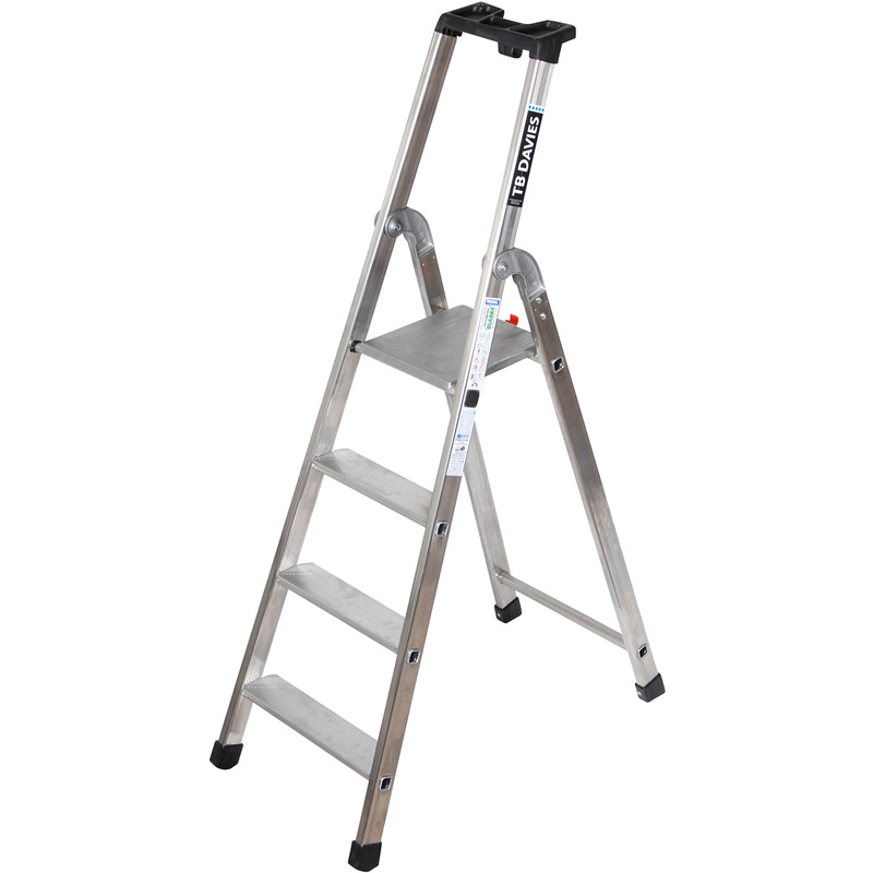 TB Davies Industrial Platform Step Ladder 4 Tread SWH 2.4m