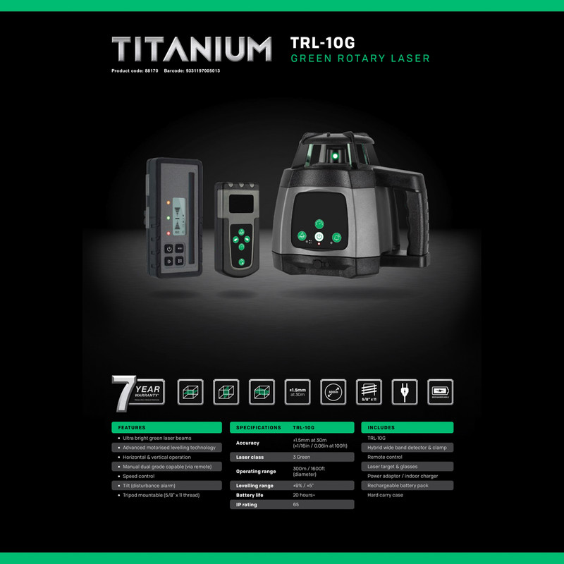 General Titanium Rotary Green Laser Kit TRL-10G