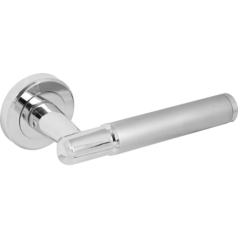 Serozzetta Image Lever On Rose Door Handles Polished / Satin Chrome