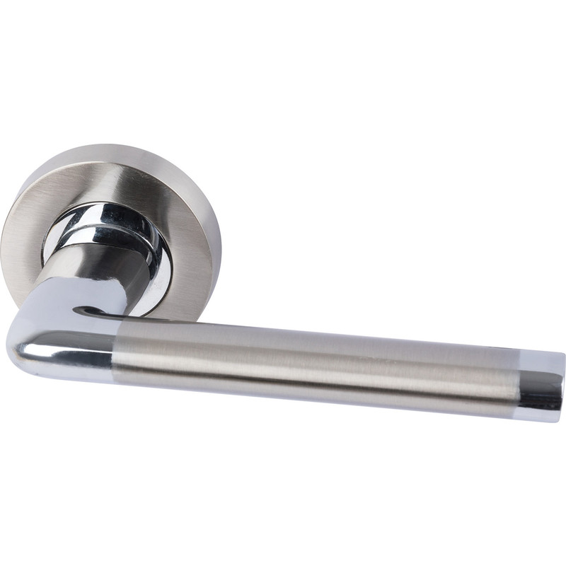 Hafele Gilman Lever on Rose Door Handles Chrome / Nickel