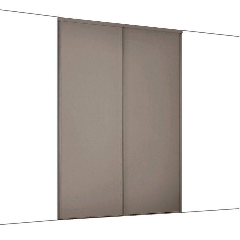 Spacepro Classic 2 Door Sliding Wardrobe Kit Stone Grey 1185 x 2260mm