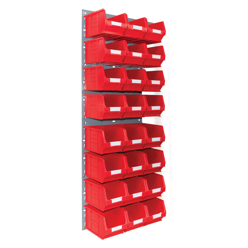 Barton Steel Louvre Panel with Red Bins 641 x 457mm with TC3 Red Bins