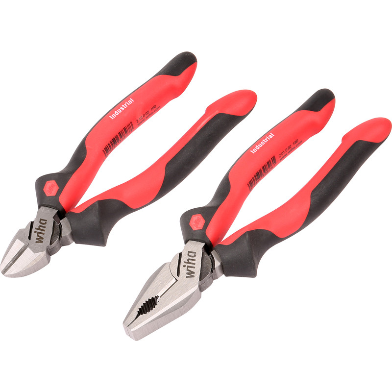 WIHA Combination Pliers & Diagonal Cutters 180mm & 160mm