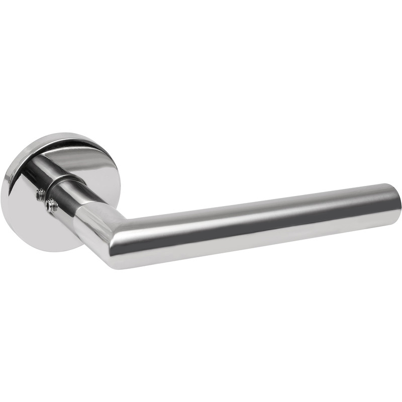 Stainless Steel Lever On Rose Door Handles Polished