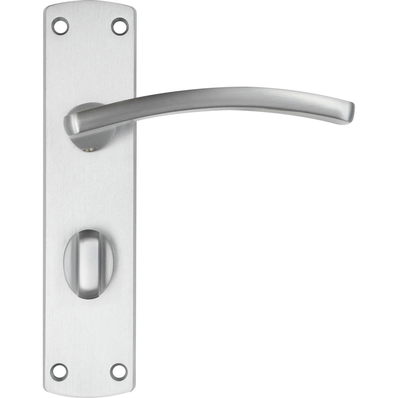 Stanza Toledo Door Handles Satin Bathroom