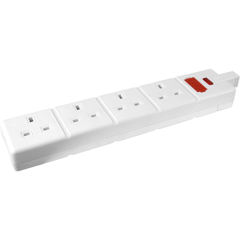 Extension Socket 4 Gang White