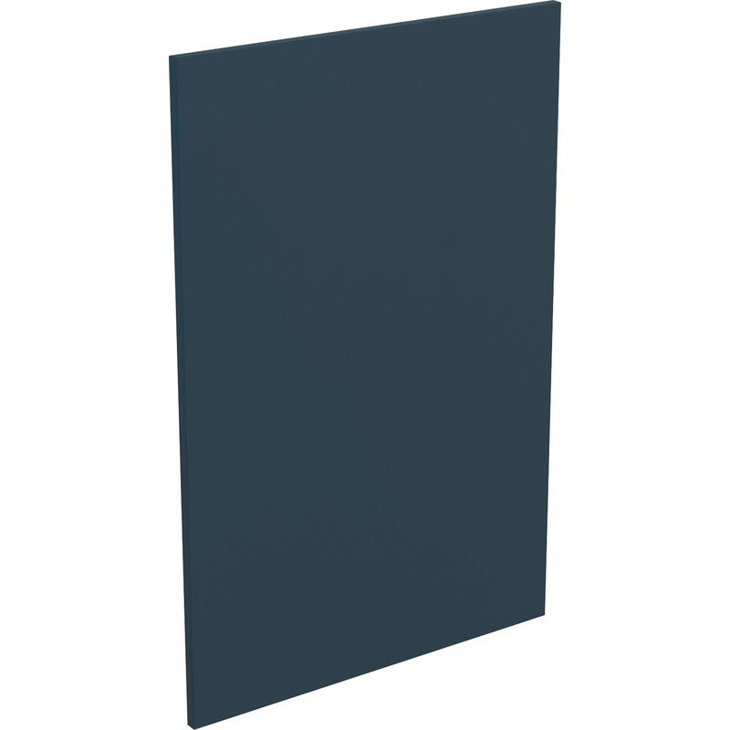 Kitchen Kit Flatpack Slab Kitchen Cabinet Base End Ultra Matt Indigo Blue 900mm