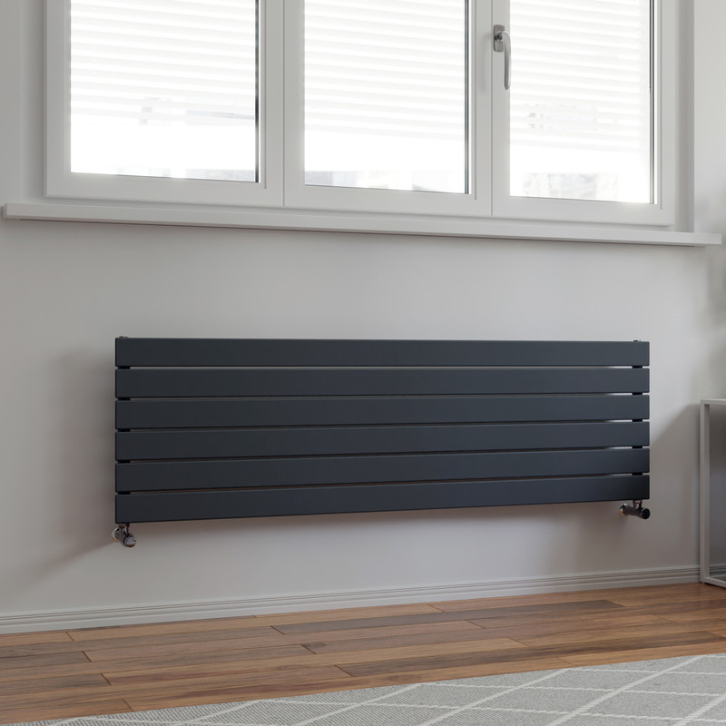Ximax Oxford Single Horizontal Designer Radiator 445 x 1500mm 2515Btu Anthracite