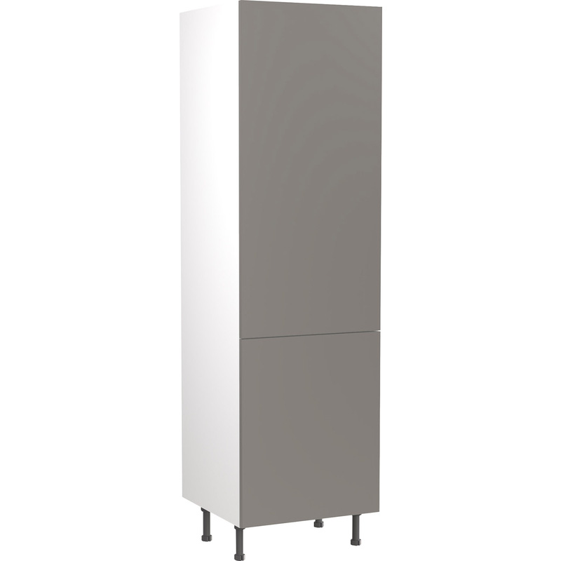 Kitchen Kit Flatpack Slab Kitchen Cabinet Tall Larder Unit Super Gloss Dust Grey 600mm