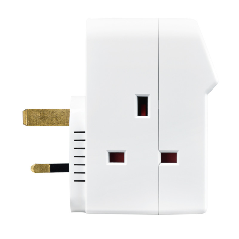 3 Socket 13A Multisocket Adapter 2 x 2.1A USB