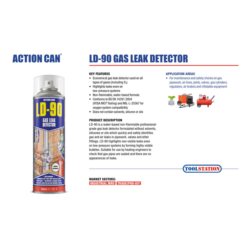Action Can LD-90 Gas Leak Detector  500ml