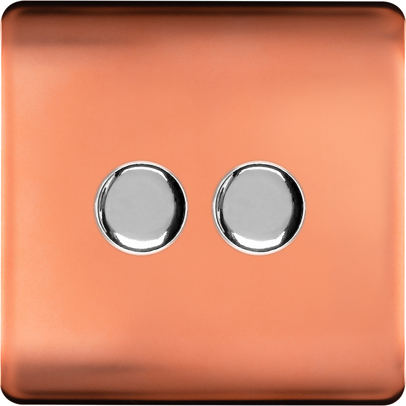 Trendiswitch Copper 2 Gang LED Dimmer Switch 2 Gang