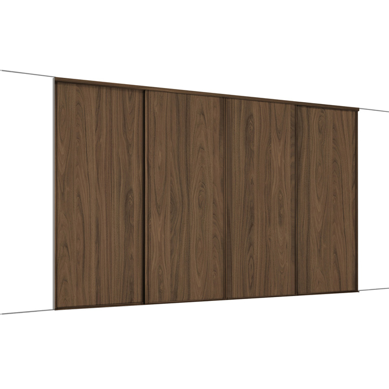 Spacepro Classic 4 Door Sliding Wardrobe Kit Walnut 2978 x 2260mm