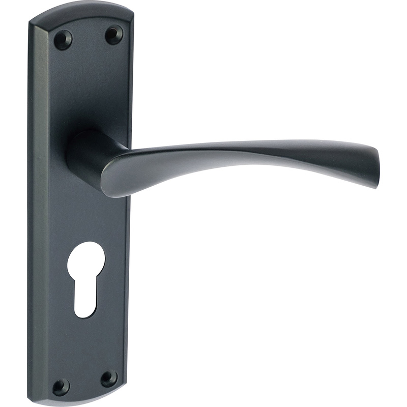 Eclipse Monza Door Handles Euro Lock Matt Black
