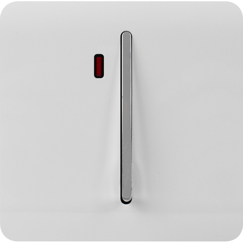 Trendiswitch White 45 Amp Switch with Neon 1 Gang