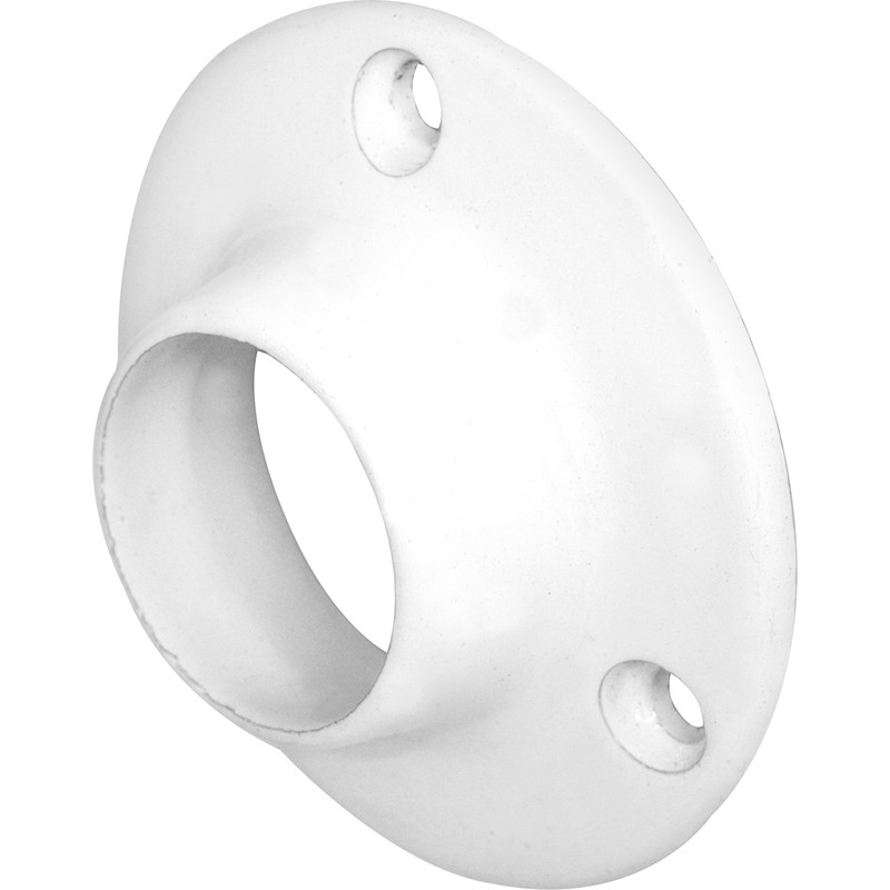 White Wardrobe Rail 19mm End Socket