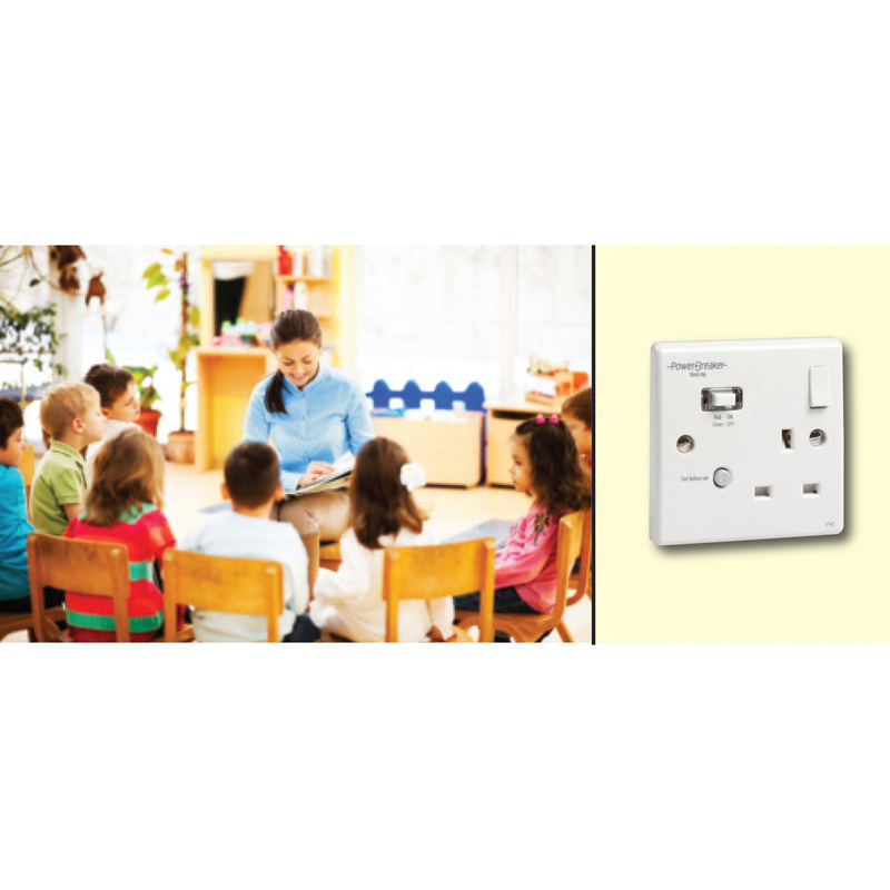 RCD Switched Socket White 1 Gang 13A 30mA
