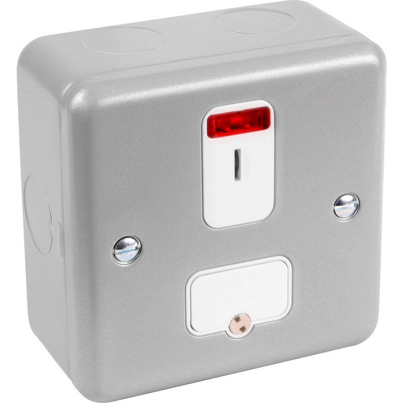 MK Metal Clad 13A  DP Connection Unit with Secret Key Neon