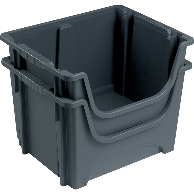 Space Saving 50L Container Grey 320 x 495 x 390mm