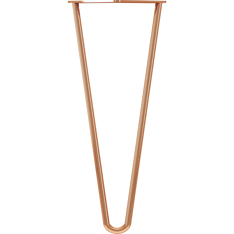 Rothley 2-Pin Hairpin Leg 350mm Polished Copper
