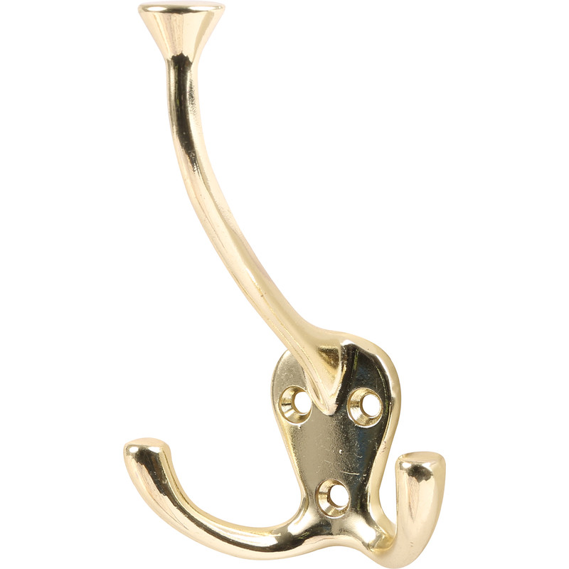 Triple Robe Hook Brass