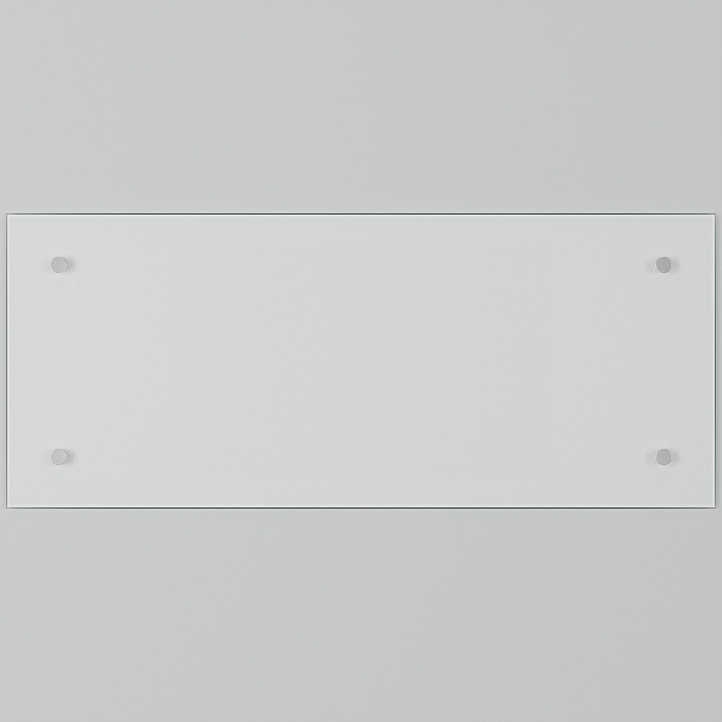 Splashback Clear Glass Bathroom Splashback with Chrome Caps 600 x 250mm