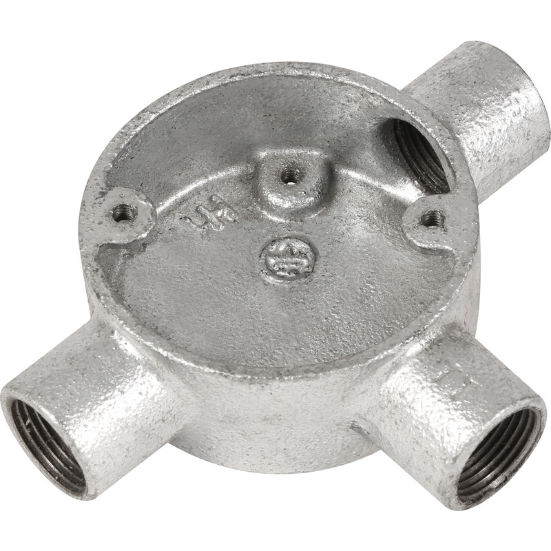 Deta Metal Conduit Tee Box 20mm Galvanised