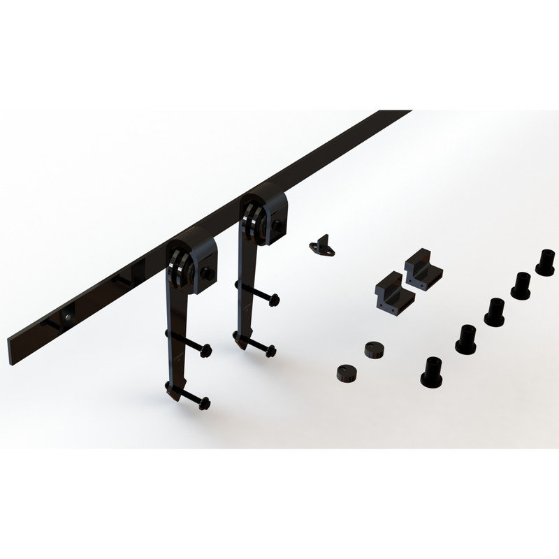 Coburn Flat Track 100 Arrow Head Hanger One Door System 1500mm - Black Finish