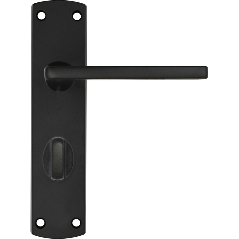 Stanza Leon Door Handles Matt Black Bathroom