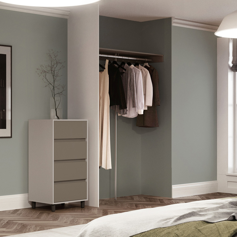 Spacepro Shelf and Hanger Bar Wardrobe Storage Stone Grey 2800 x 500 x 108mm