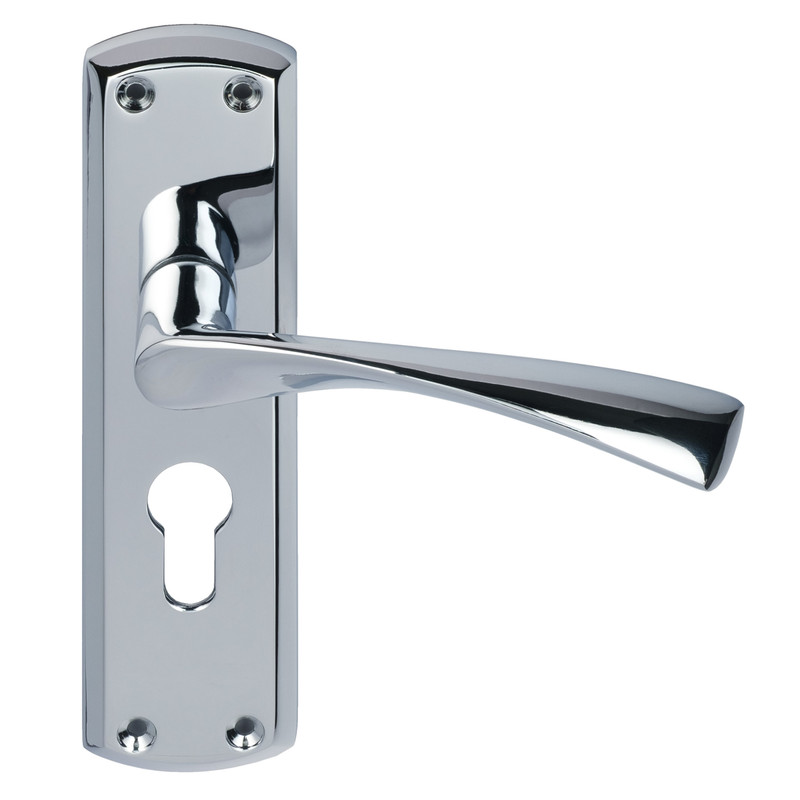 Eclipse Monza Door Handles Euro Lock Polished Chrome