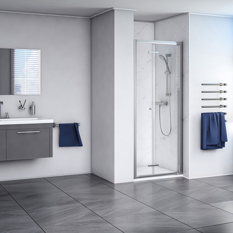 Aqualux Framed 6mm Shower Enclosure Bi-Fold Door Only 760mm