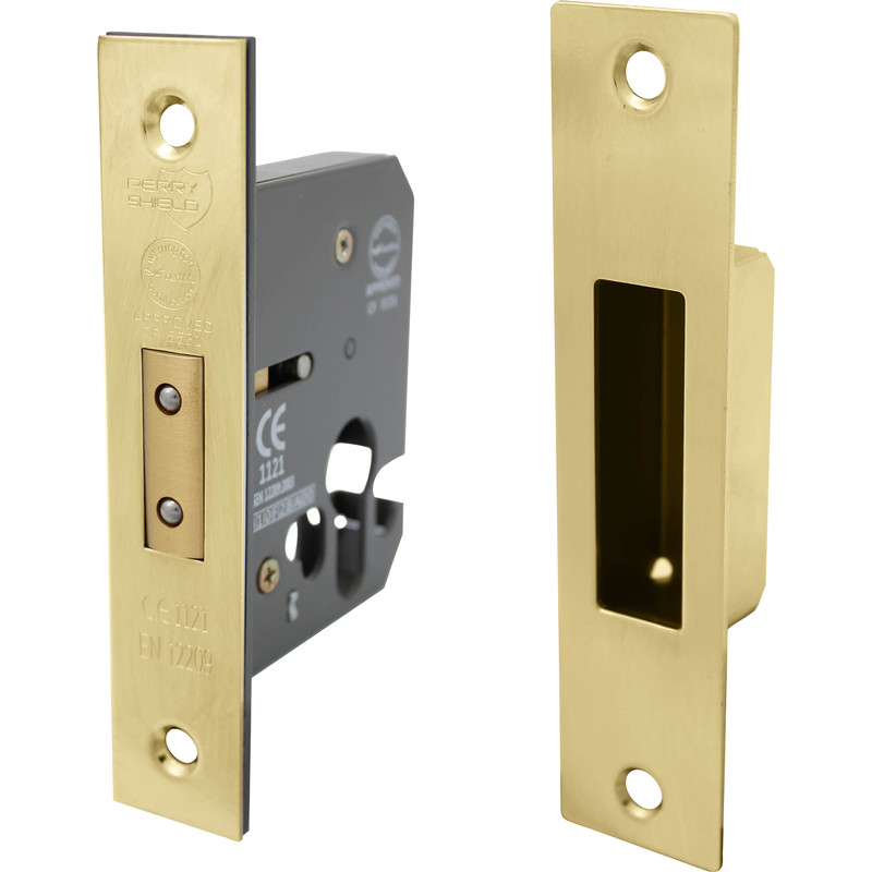 Euro Profile Mortice Deadlock 63mm Electro Brass