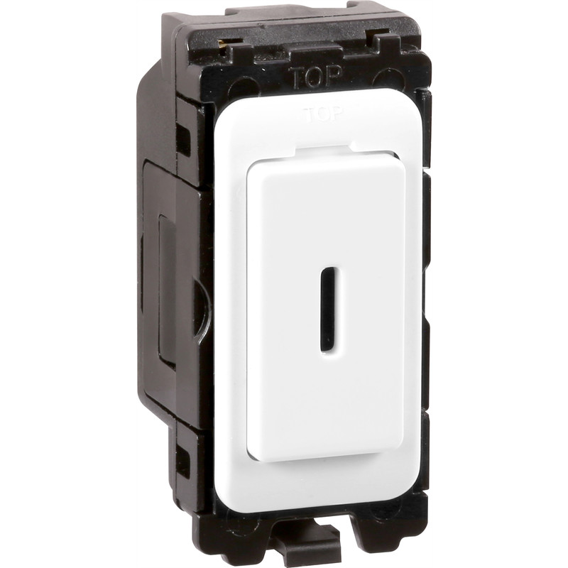 Wessex Grid Key Switch White 20A 2 Way SP