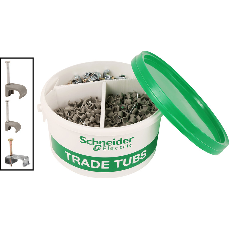 Schneider 18th Edition Twin & Earth Cable Fixings Trade Tub
