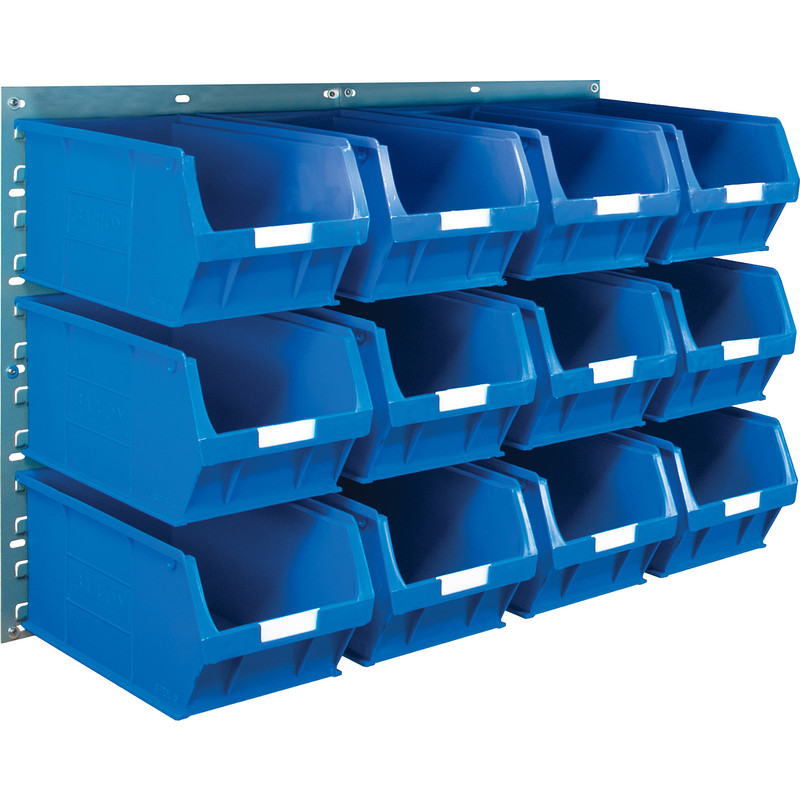 Barton Steel Louvre Panel with Blue Bins 641 x 457mm with TC5 Blue Bins