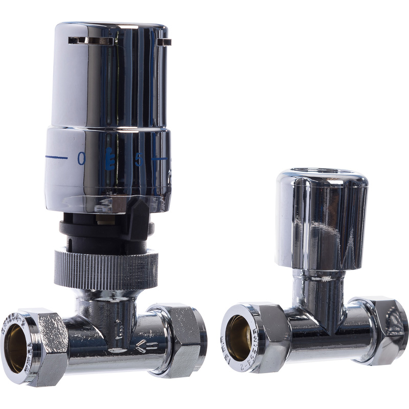 Tower Chrome Plated TRV & Lockshield 10 & 15mm Straight