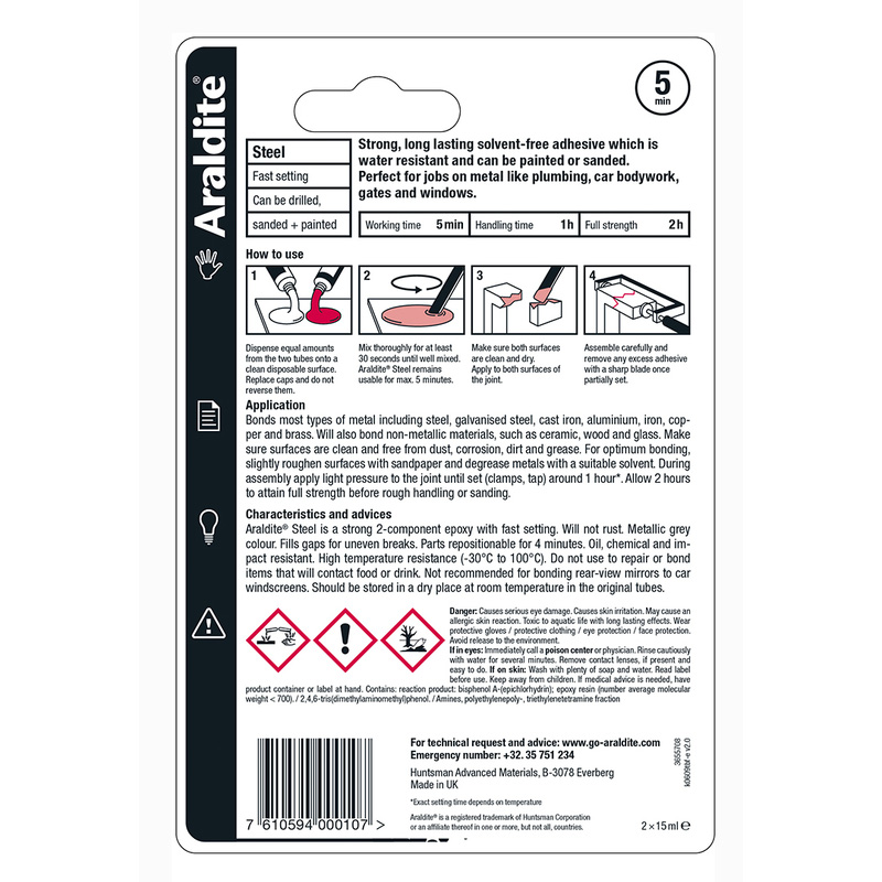 Araldite Steel Tubes Epoxy Adhesive 2 x 15ml