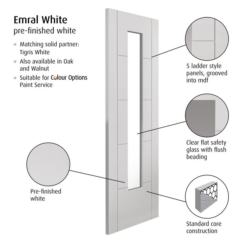 Emral White Glazed Internal Door 35 x 1981 x 762mm