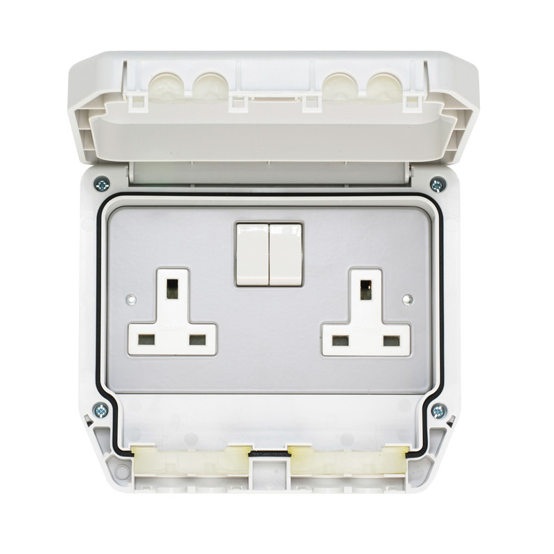 Crabtree IP56 13A DP Switched Socket 2 Gang