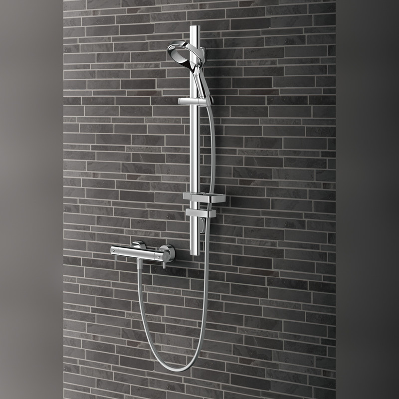 Methven Aio "Aurajet" Cool to touch Bar Mixer Shower Kit Chrome