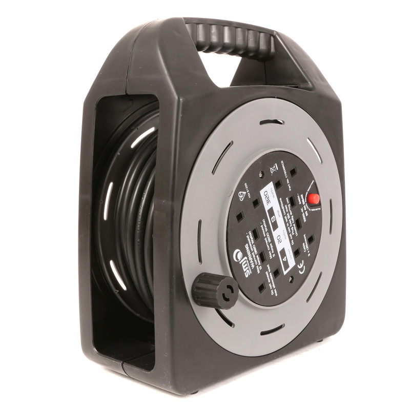 SMJ 4 Socket RCD 13A Semi-enclosed Cable Reel 20m 240V