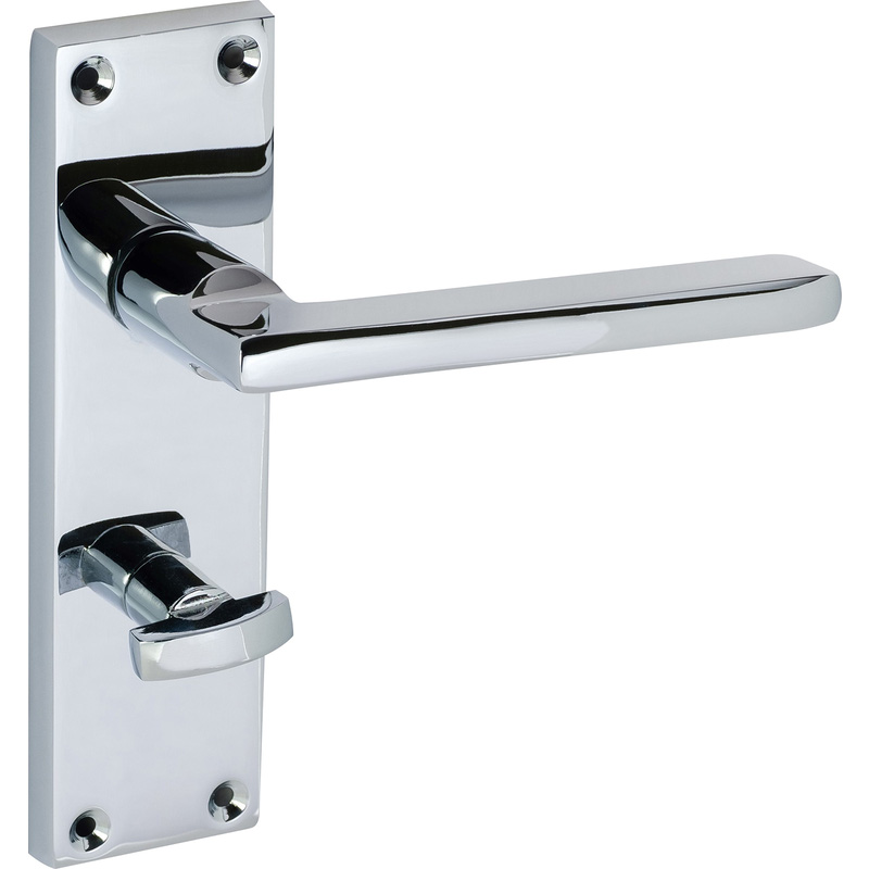 Eclipse Auriga Door Handles Polished Bathroom