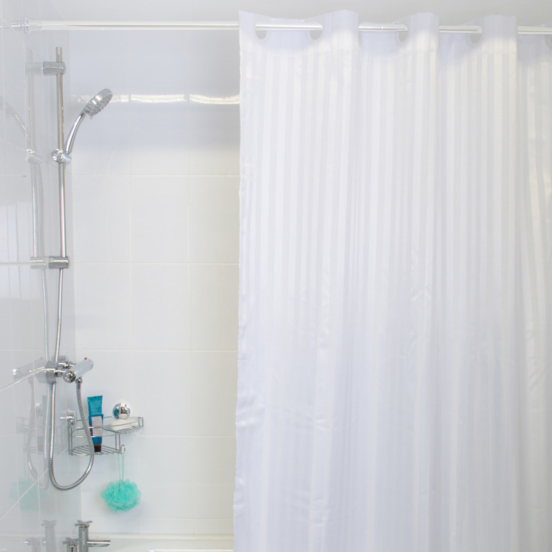 Croydex Stick 'N' Lock Shower Curtain Rail White