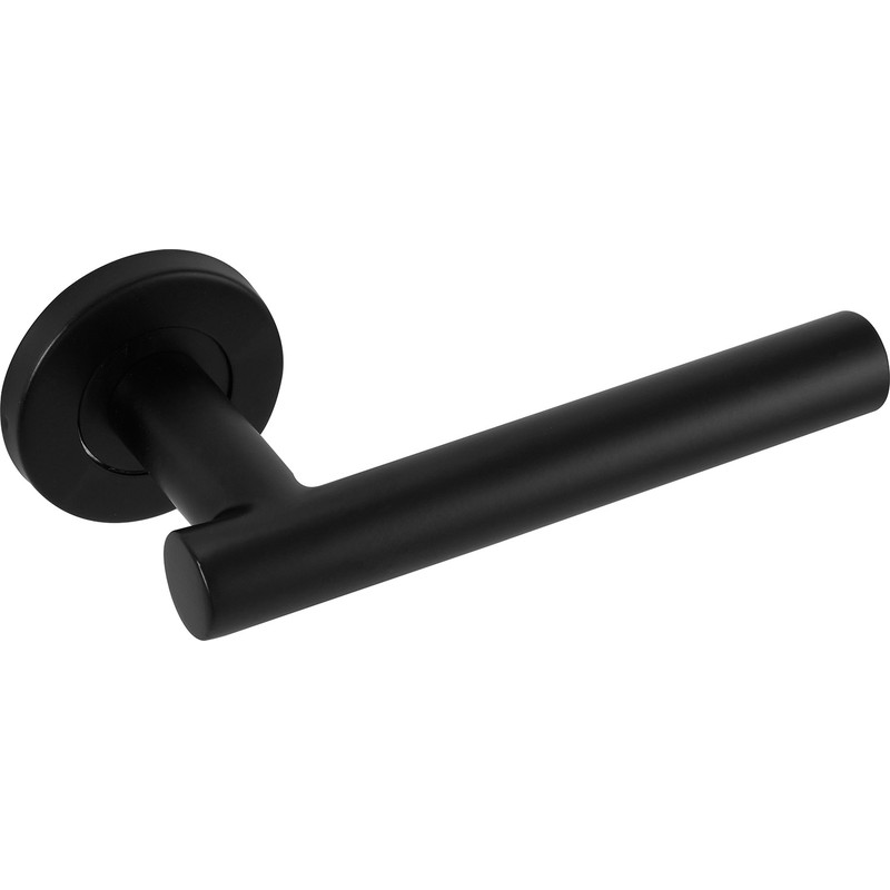 Eclipse Petra Lever On Rose Door Handles Matt Black