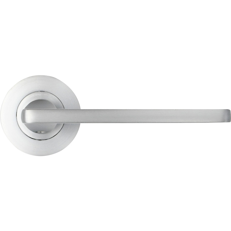 Stanza Leon on Rose Door Handles Satin Chrome