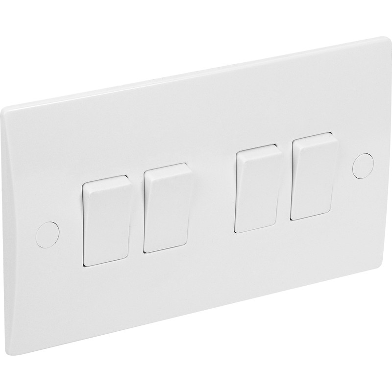 Axiom 10A Low Profile Switch 4 Gang 2 Way