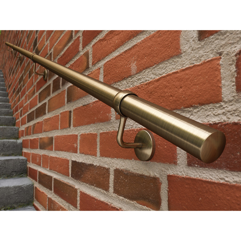 Rothley Stainless Steel Handrail Kit Antique Brass 3.6m