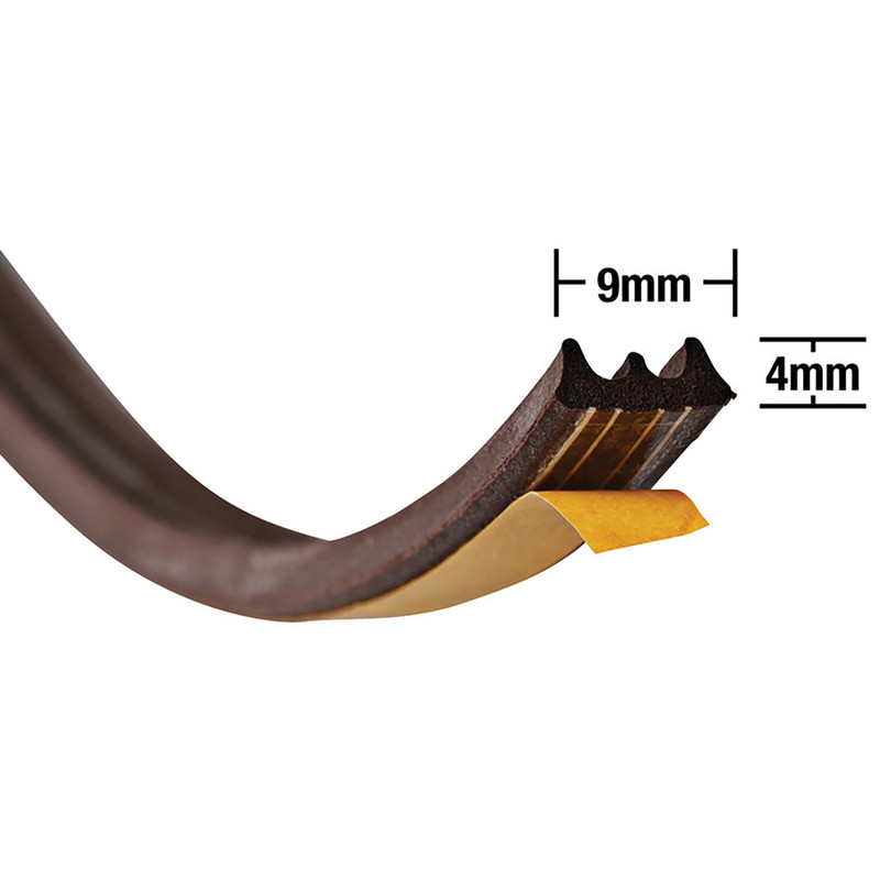 Stormguard EPDM Weatherstrip E Profile Brown 15m