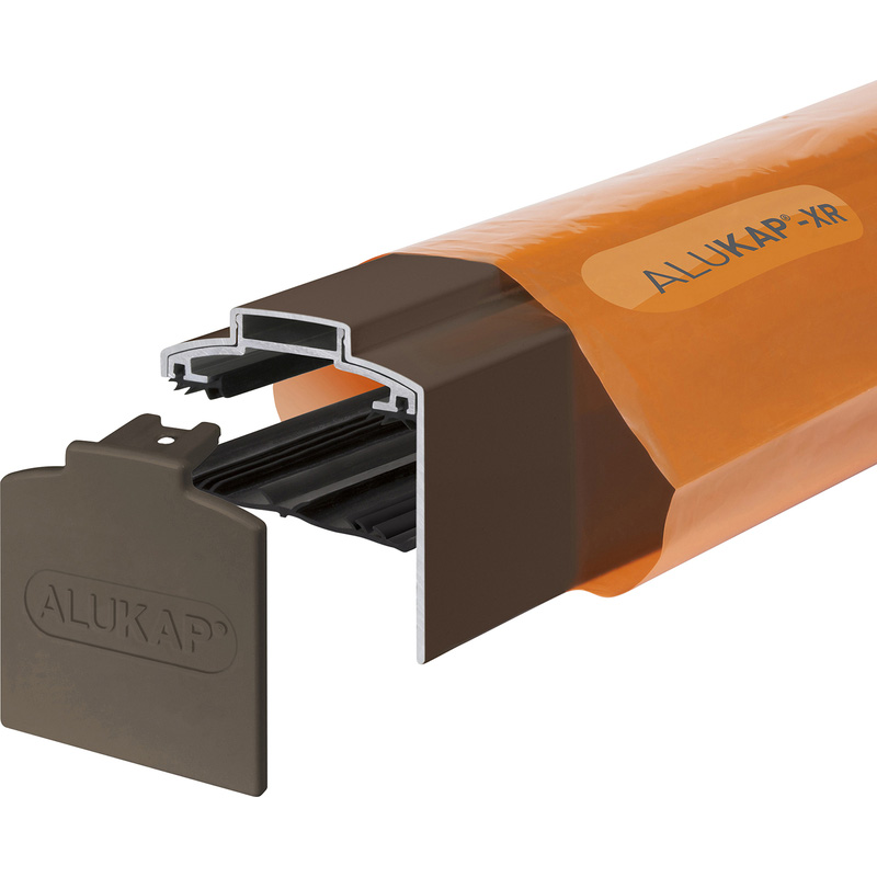Alukap-XR Concealed Fix Gable Bar with Gasket Brown 3000mm